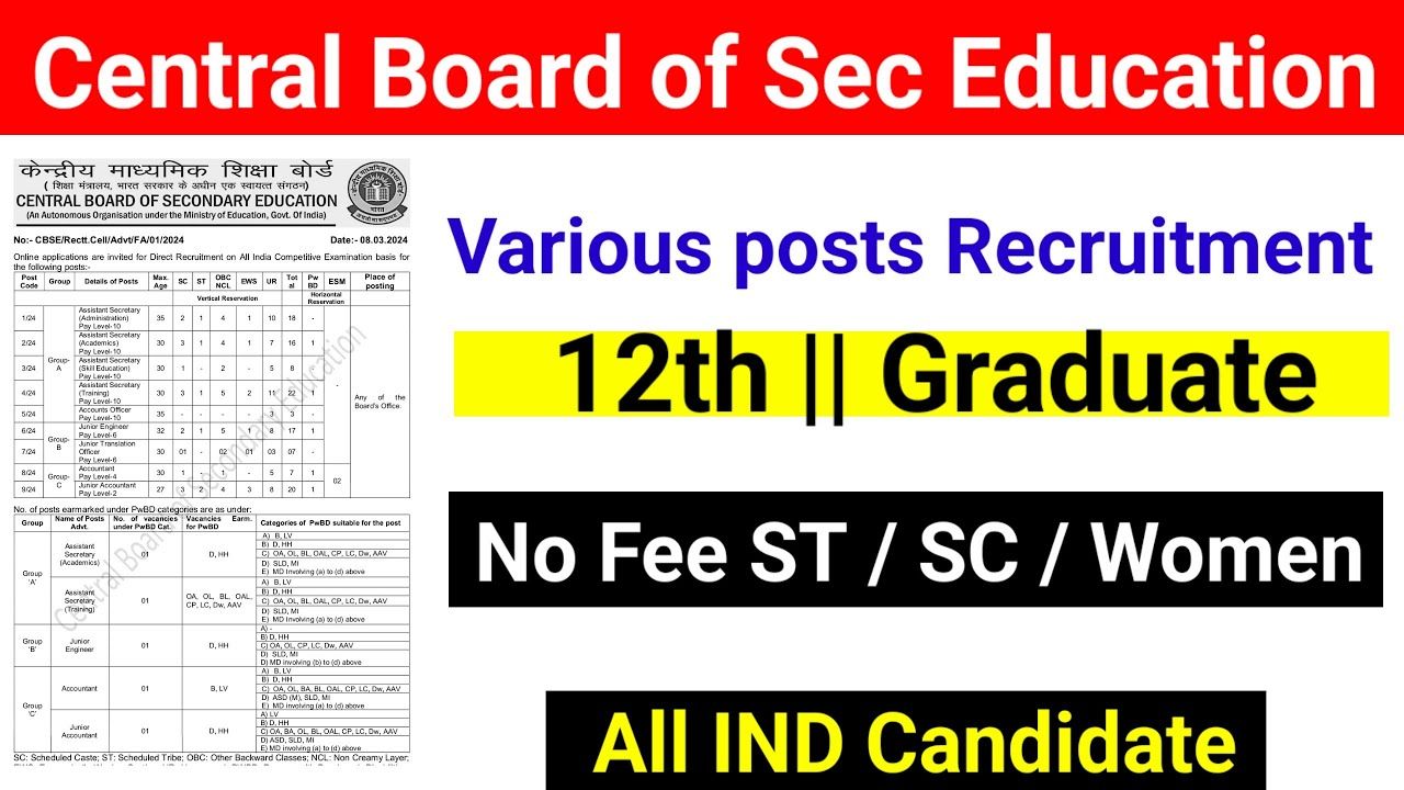 Central Board of Secondary Education Bharti