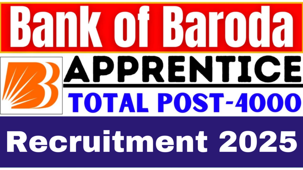 Bank Of Baroda, Bank of Baroda Apprentices Online Form 2025,sarkarijob, sarkari job, sarkari result, sarkari exam, freejobalert