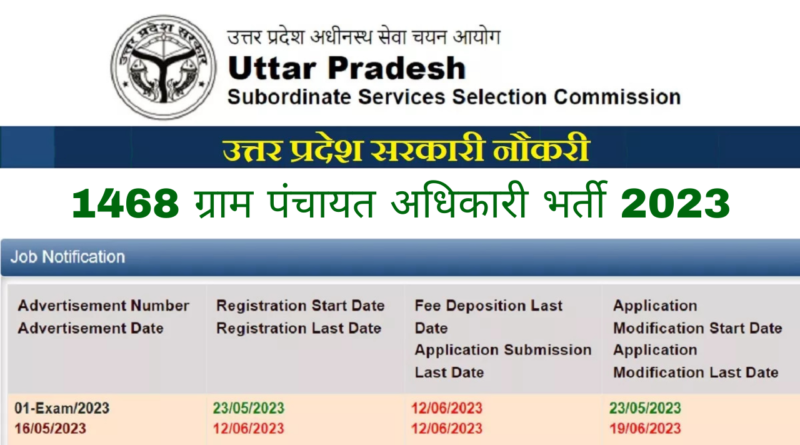 UPSSSC, UPSSSC UP Gram Panchayat Adhikari 2023,sarkarijob, sarkari job, sarkari result, sarkari exam, freejobalert