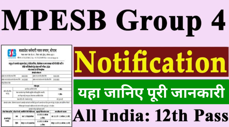 MPESB,MPESB Group 4 Various Post Online Form 2025,sarkarijob, sarkari job, sarkari result, sarkari exam, freejobalert