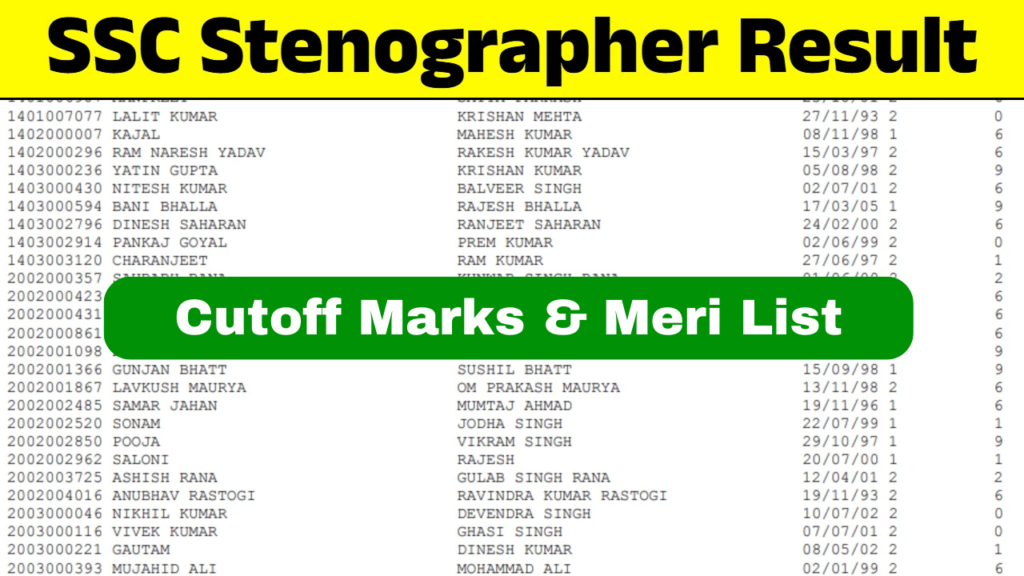 SSC, SSC Stenographer Grade C, D Result 2025,sarkarijob, sarkari job, sarkari result, sarkari exam, freejobalert