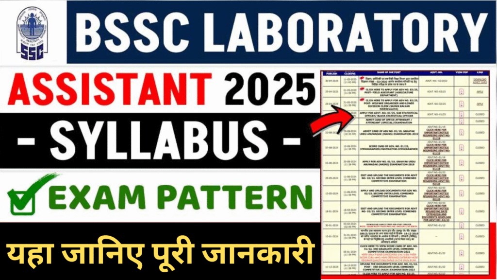 BSSC Laboratory Assistant, BSSC Laboratory Assistant Online Form 2025, sarkarijob, sarkari job, sarkari result, sarkari exam, freejobalert, sarkarijobfind, sarkari job find, sarkari job, sarkariresult, sarkariexam