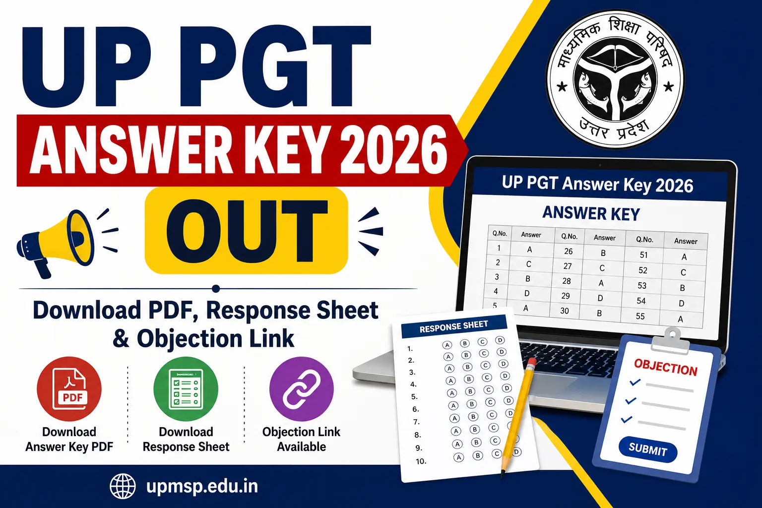 UP PGT Answer Key 2026, sarkari job, sarkariexam