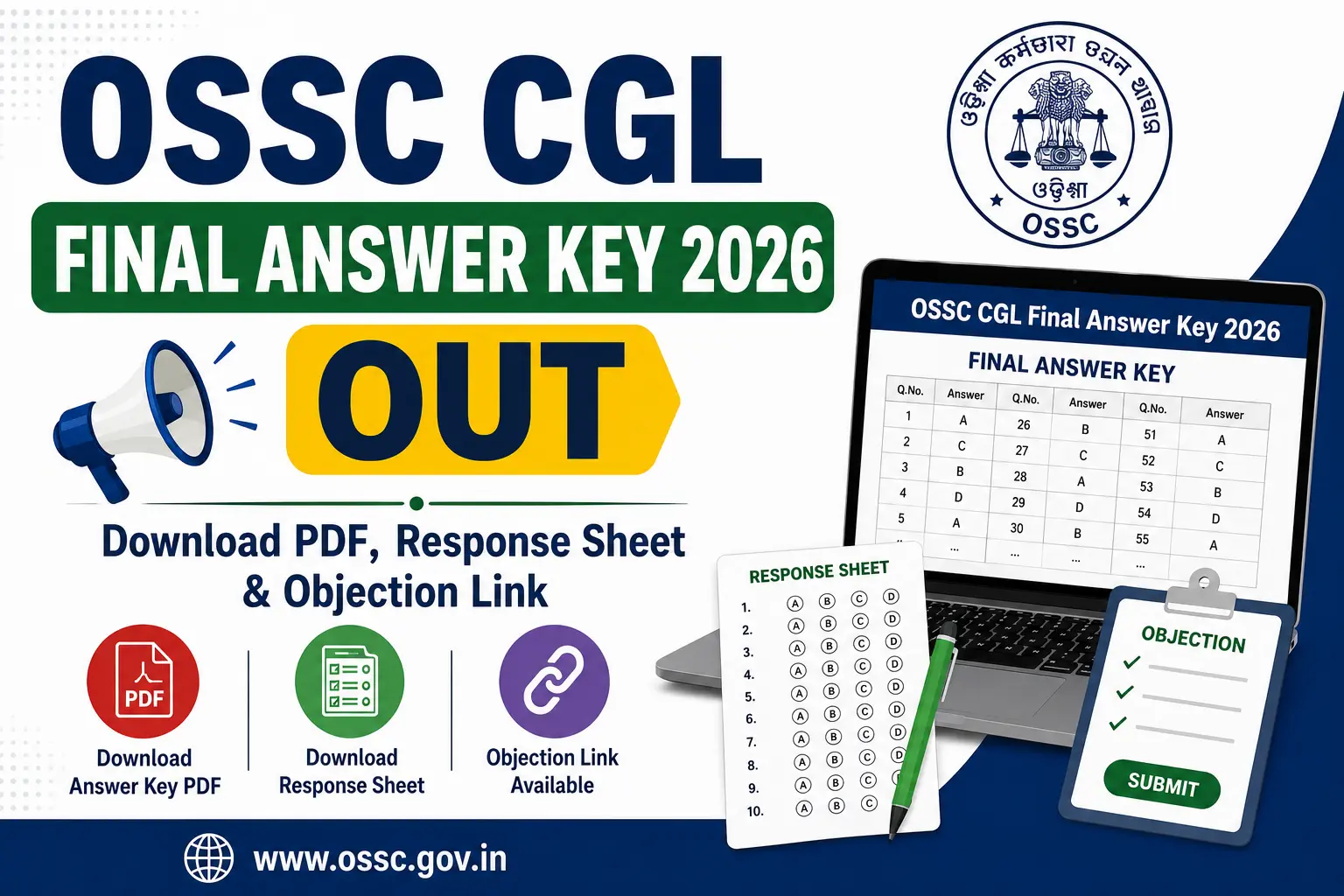 OSSC CGL Final Answer Key 2026, sarkari job, sarkari naukari