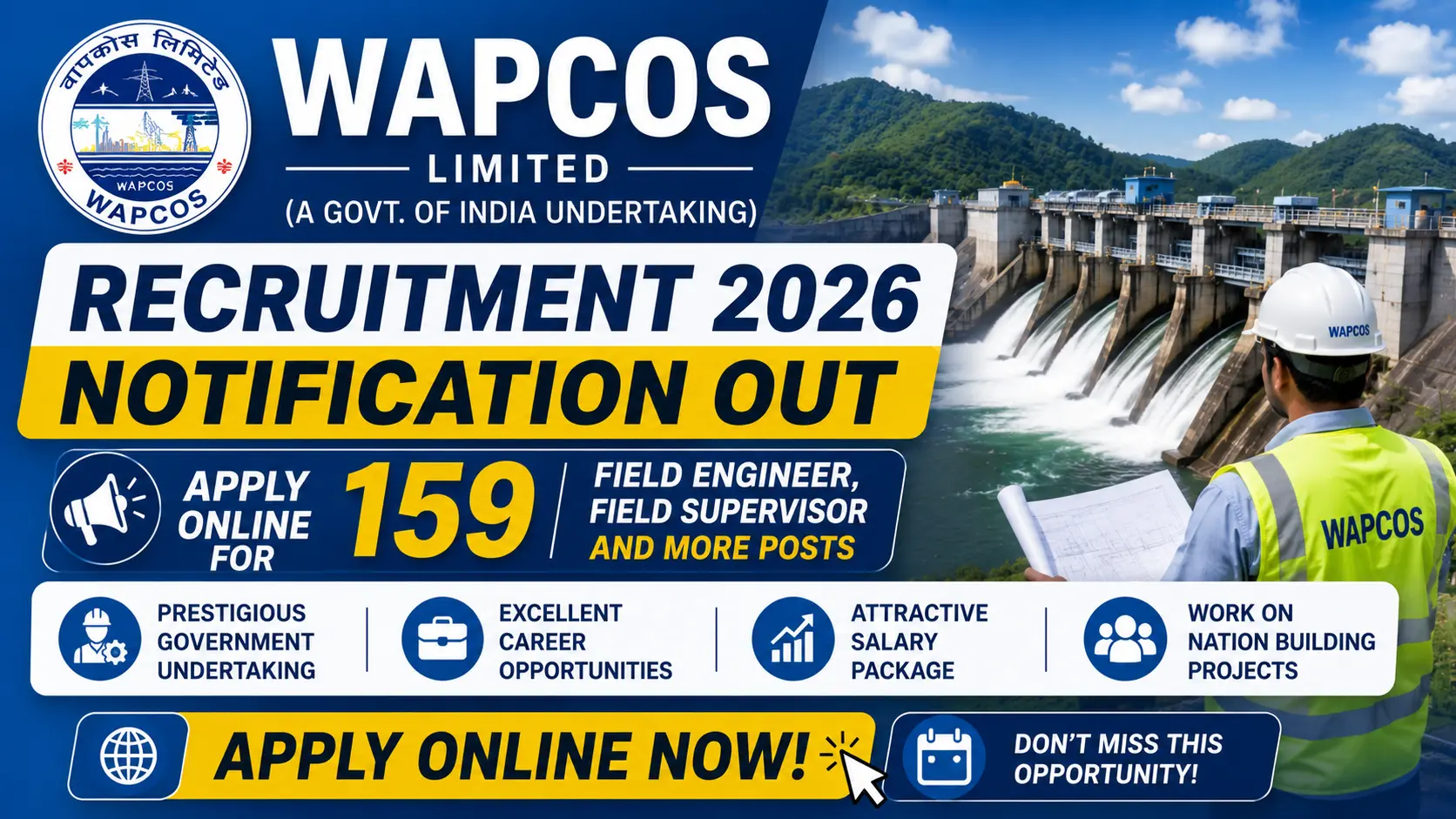 WAPCOS Recruitment 2026 , sarkari job, sarkari result, sarkarijob, sarkariexam, sarkari naukari, sarkarijobfind, sarkari job find, freejobalert, sarkariresult, sarkari exam, sarkari ujala