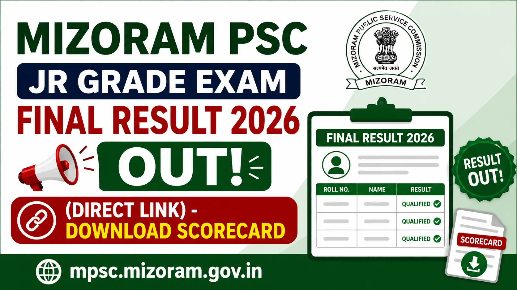 Mizoram PSC Jr Grade Exam Final Result 2026, sarkari job, sarkari result, sarkarijob, sarkariexam, sarkari naukari, sarkarijobfind, sarkari job find, freejobalert, sarkariresult, sarkari exam, sarkari ujala