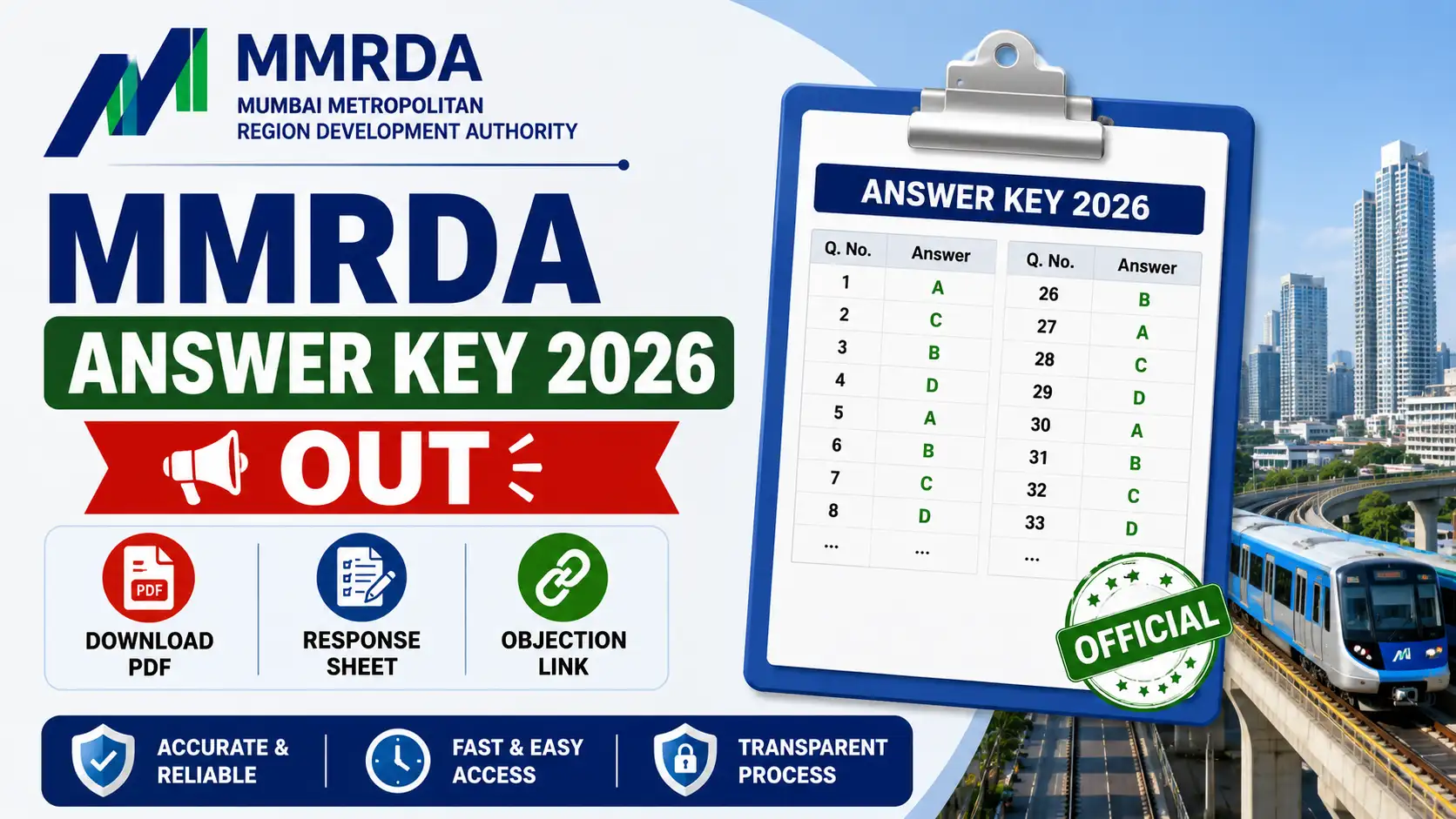 MMRDA Answer Key 2026, sarkari job, sarkari result, sarkarijob, sarkariexam, sarkari naukari, sarkarijobfind, sarkari job find, freejobalert, sarkariresult, sarkari exam, sarkari ujala
