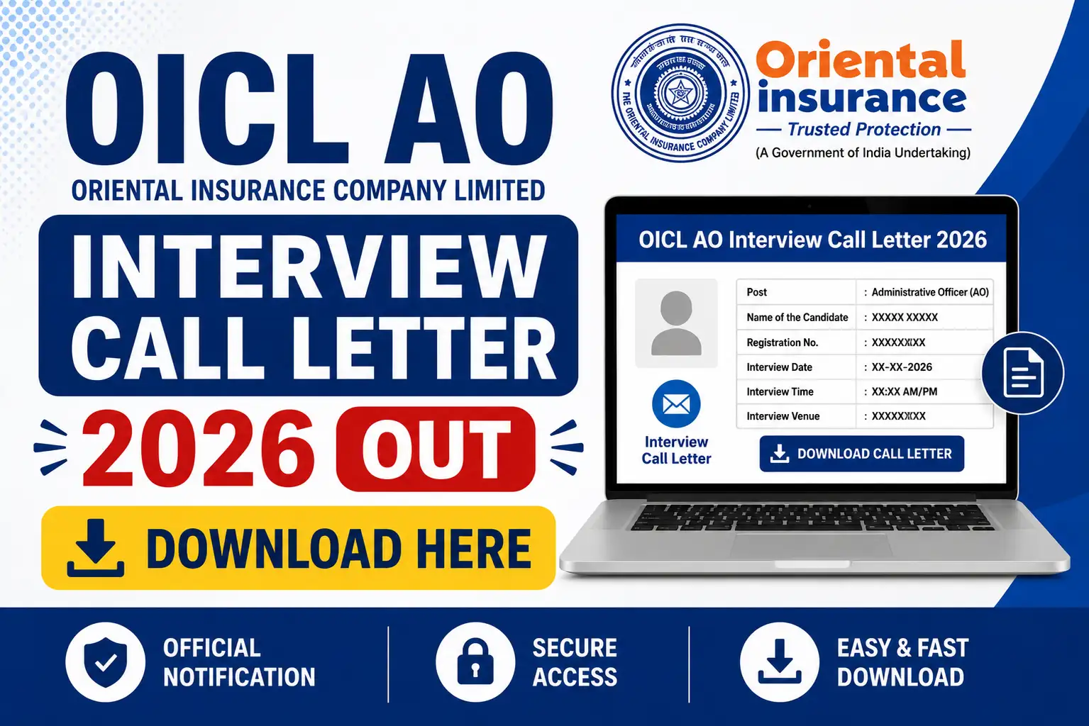 OICL AO Interview Call Letter 2026 , sarkari job, sarkari result, sarkarijob, sarkariexam, sarkari naukari, sarkarijobfind, sarkari job find, freejobalert, sarkariresult, sarkari exam, sarkari ujala