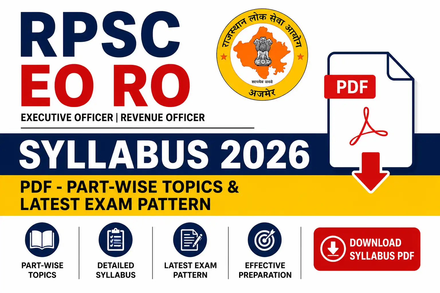 RPSC EO RO Syllabus 2026, RPSC EO RO Syllabus 2026