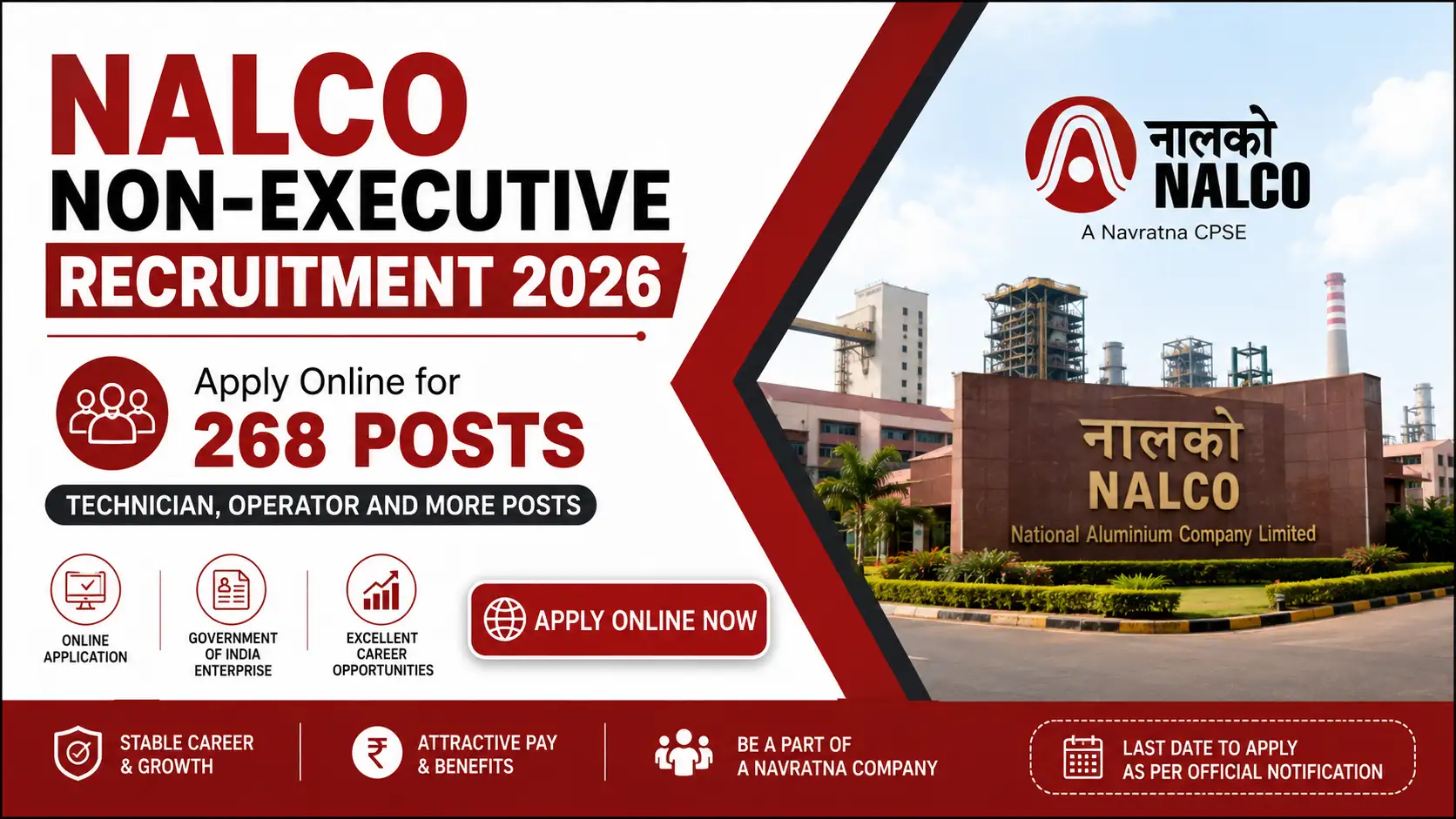 NALCO Non-Executive Recruitment 2026, sarkari job, sarkari result, sarkarijob, sarkariexam, sarkari naukari, sarkarijobfind, sarkari job find, freejobalert, sarkariresult, sarkari exam, sarkari ujala
