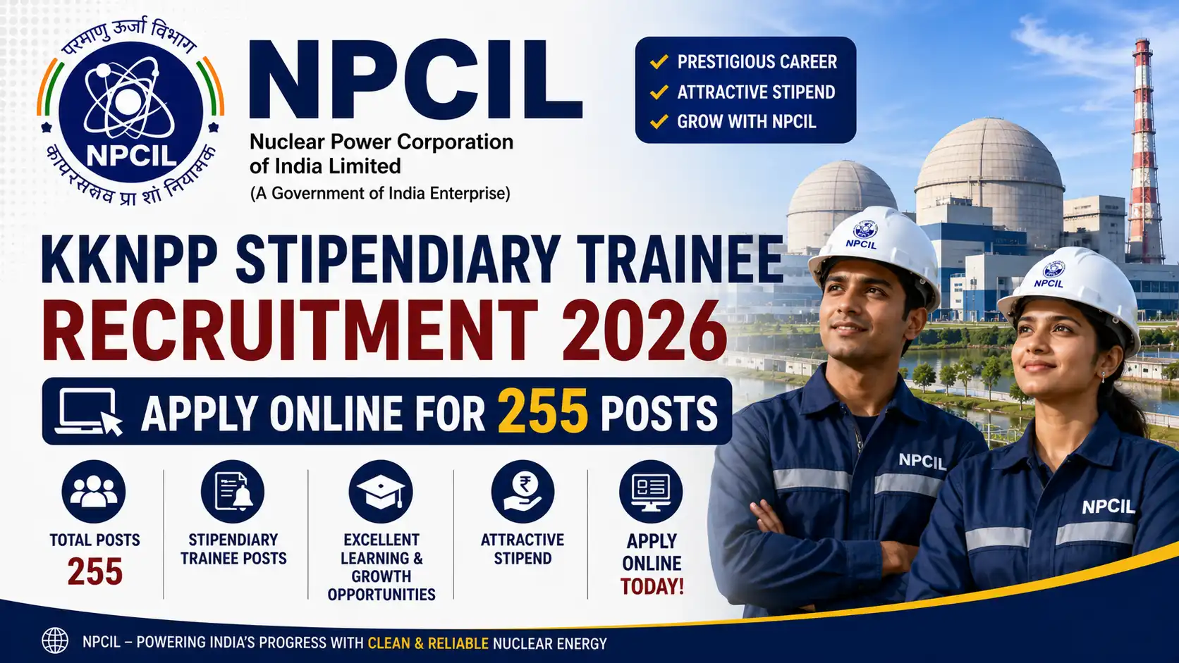 NPCIL KKNPP Stipendiary Trainee Recruitment 2026,sarkari job, sarkari result, sarkarijob, sarkariexam, sarkari naukari, sarkarijobfind, sarkari job find, freejobalert, sarkariresult, sarkari exam, sarkari ujala