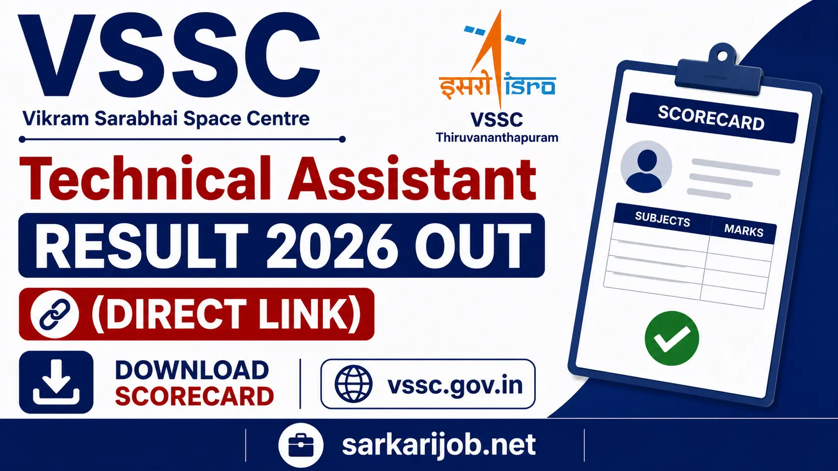 VSSC Technical Assistant Result 2026, sarkari job, sarkari result, sarkarijob, sarkariexam, sarkari naukari, sarkarijobfind, sarkari job find, freejobalert, sarkariresult, sarkari exam, sarkari ujala